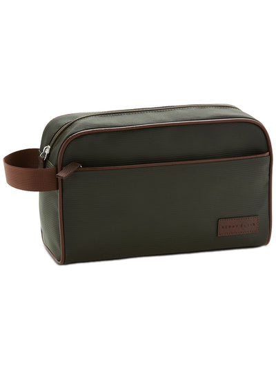 PERRY ELLIS PORTFOLIO Men's Green Polyester Water-Resistant Material Solid Contrast Trim Single Strap Travel Kit