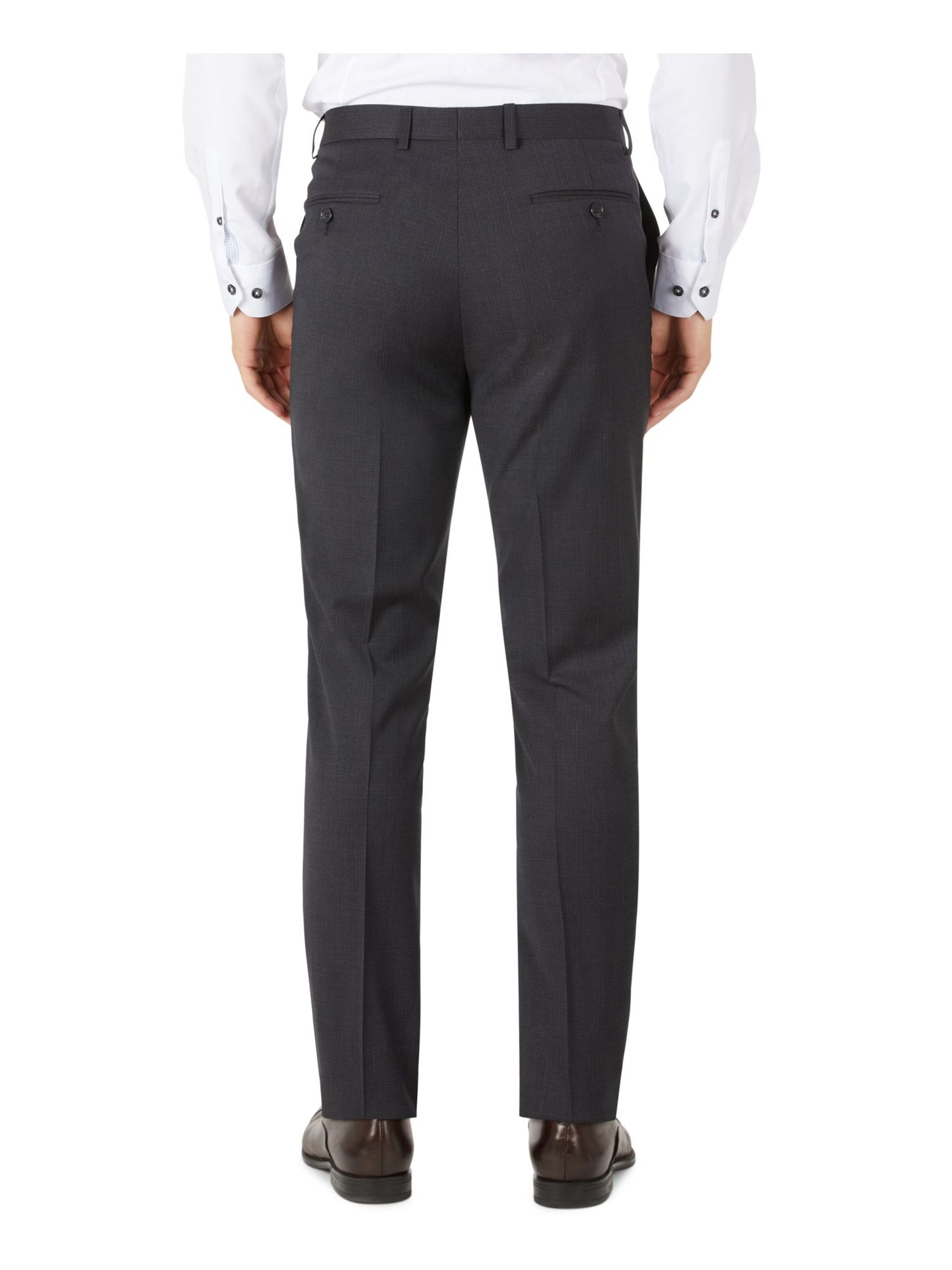 CALVIN KLEIN Mens Gray Flat Front, Stretch, Skinny Fit Wool Blend Suit Separate Pants 34X34