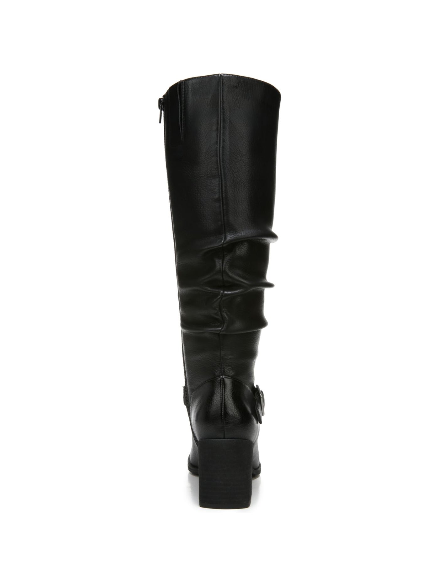 SOUL Womens Black Buckle Accent Frost Round Toe Block Heel Zip-Up Slouch Boot 8.5 M WC