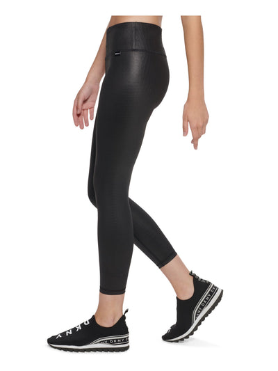 DKNY Womens Black Stretch Animal Print High Waist Leggings XS