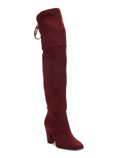 VINCE CAMUTO Womens Burgundy Lace-Up Tie Top Padded Tapley Round Toe Block Heel Zip-Up Heeled Boots 5.5 M