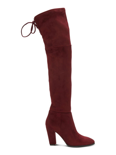 VINCE CAMUTO Womens Burgundy Lace-Up Tie Top Padded Tapley Round Toe Block Heel Zip-Up Heeled Boots 5.5 M