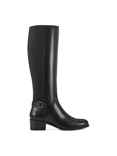 EASY SPIRIT Womens Black Wide Calf Arch Support Chaza Round Toe Block Heel Leather Riding Boot 8.5 W WC