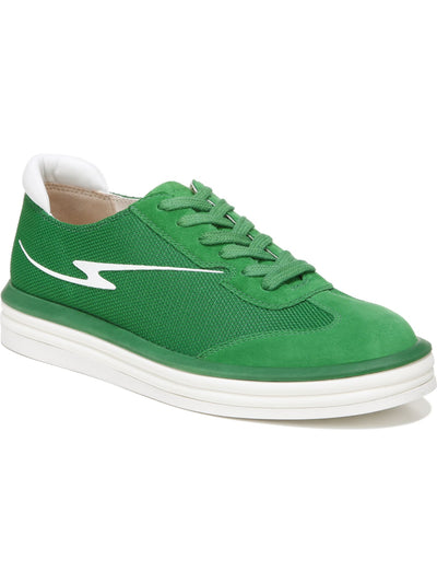 FRANCO SARTO Womens Green Mixed Media Cushioned Lumiere Round Toe Platform Lace-Up Leather Sneakers Shoes 8.5 M