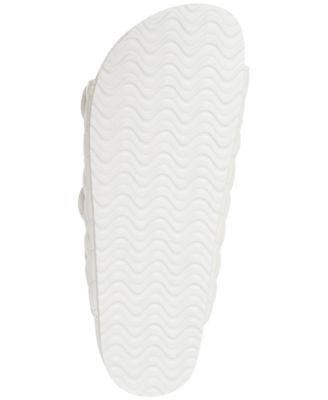 MADDEN GIRL Womens White Adjustable Quilted Bria Round Toe Wedge Slip On Slide Sandals Shoes M