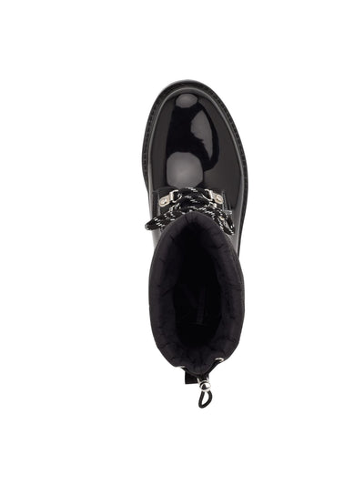 CALVIN KLEIN JEANS Womens Black Rain Lug Sole Water Resistant Eloy Round Toe Block Heel Lace-Up Rain Boots 10 M