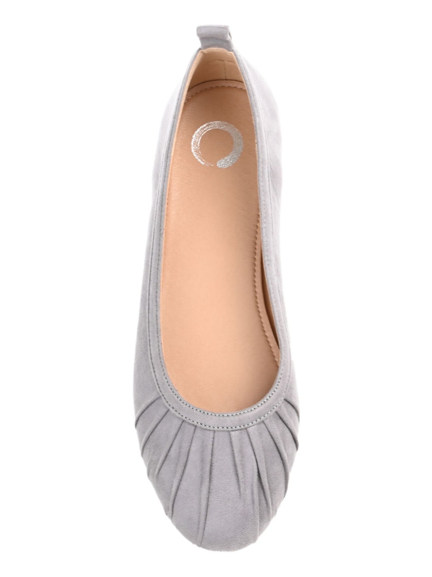 JOURNEE COLLECTION Womens Gray Back Pull-Tab Ruched Cushioned Tannya Round Toe Slip On Ballet Flats 7.5 M
