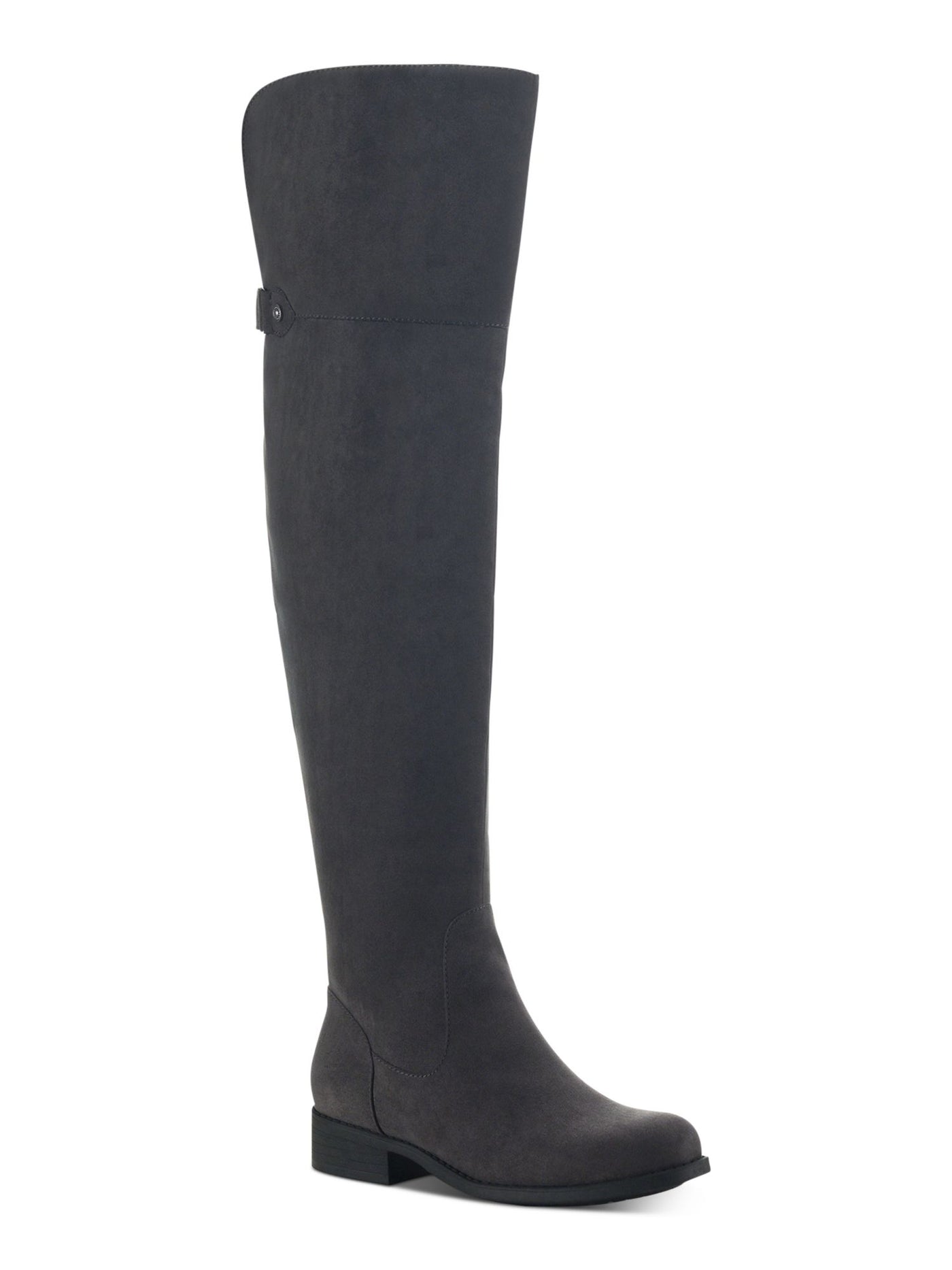 SUN STONE Womens Gray Goring Slip Resistant Allicce Round Toe Block Heel Zip-Up Boots Shoes 7.5 M WC
