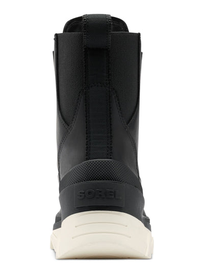 SOREL Womens Black Mixed Media 1-1/2" Platform Waterproof Cushioned Pull-Tab Arch Support Goring Removable Insole Slip Resistant Brex Round Toe Stacked Heel Lace-Up Leather Boots Shoes 6.5