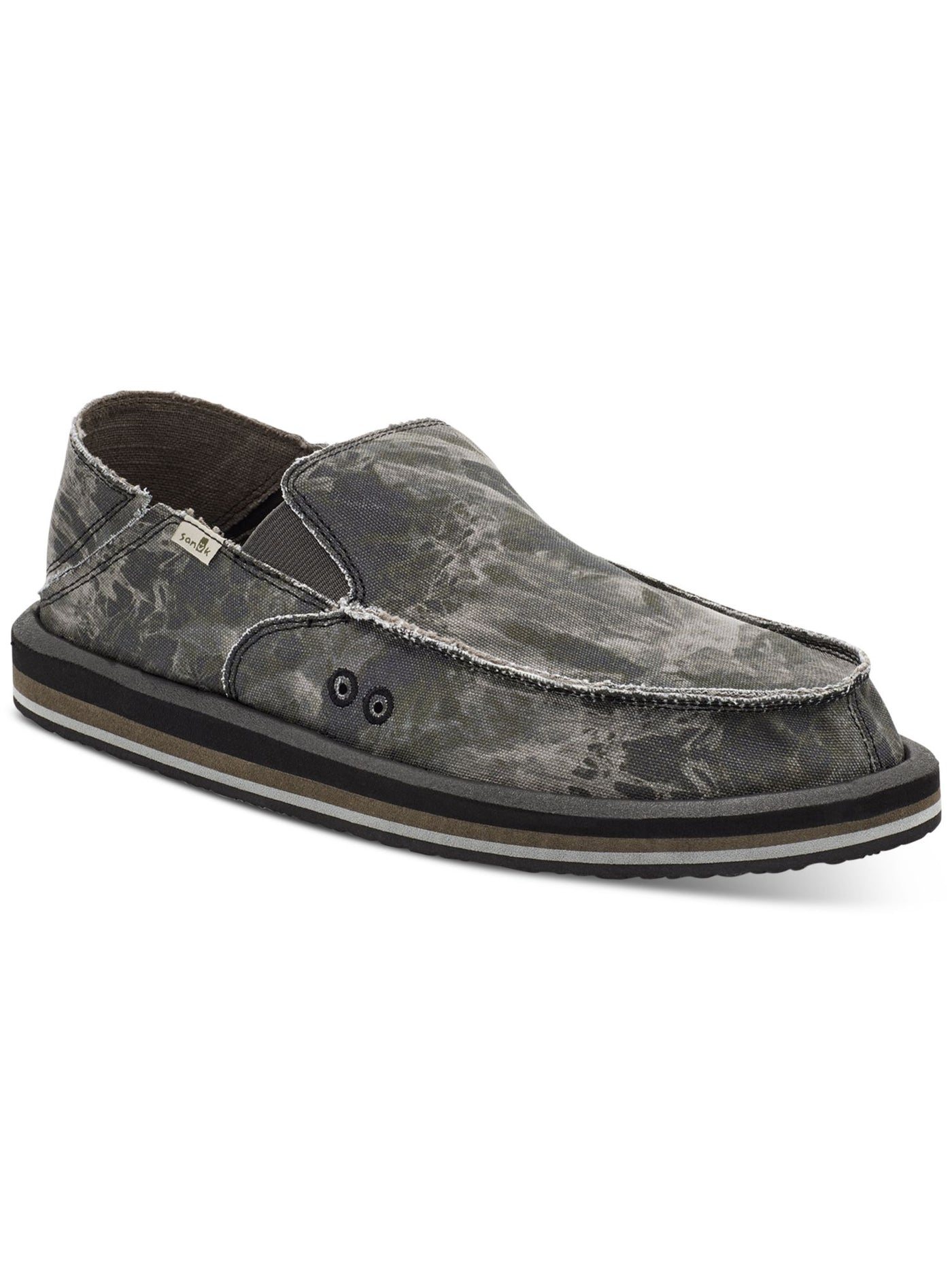 SANUK Womens Gray Tie Dye Cushioned Vagabond Round Toe Slip On Loafers Shoes 7