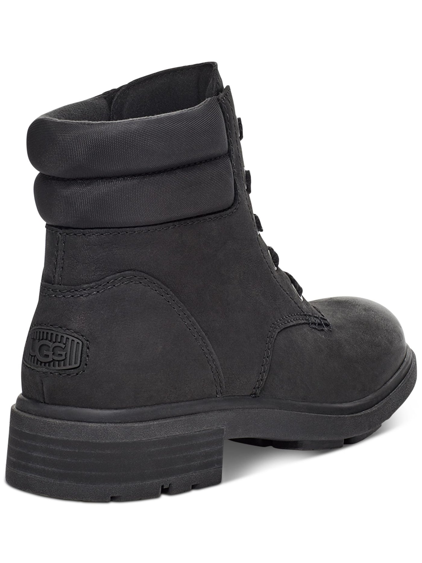 UGG Womens Black Waterproof Cushioned Harrison Round Toe Block Heel Lace-Up Leather Booties 7
