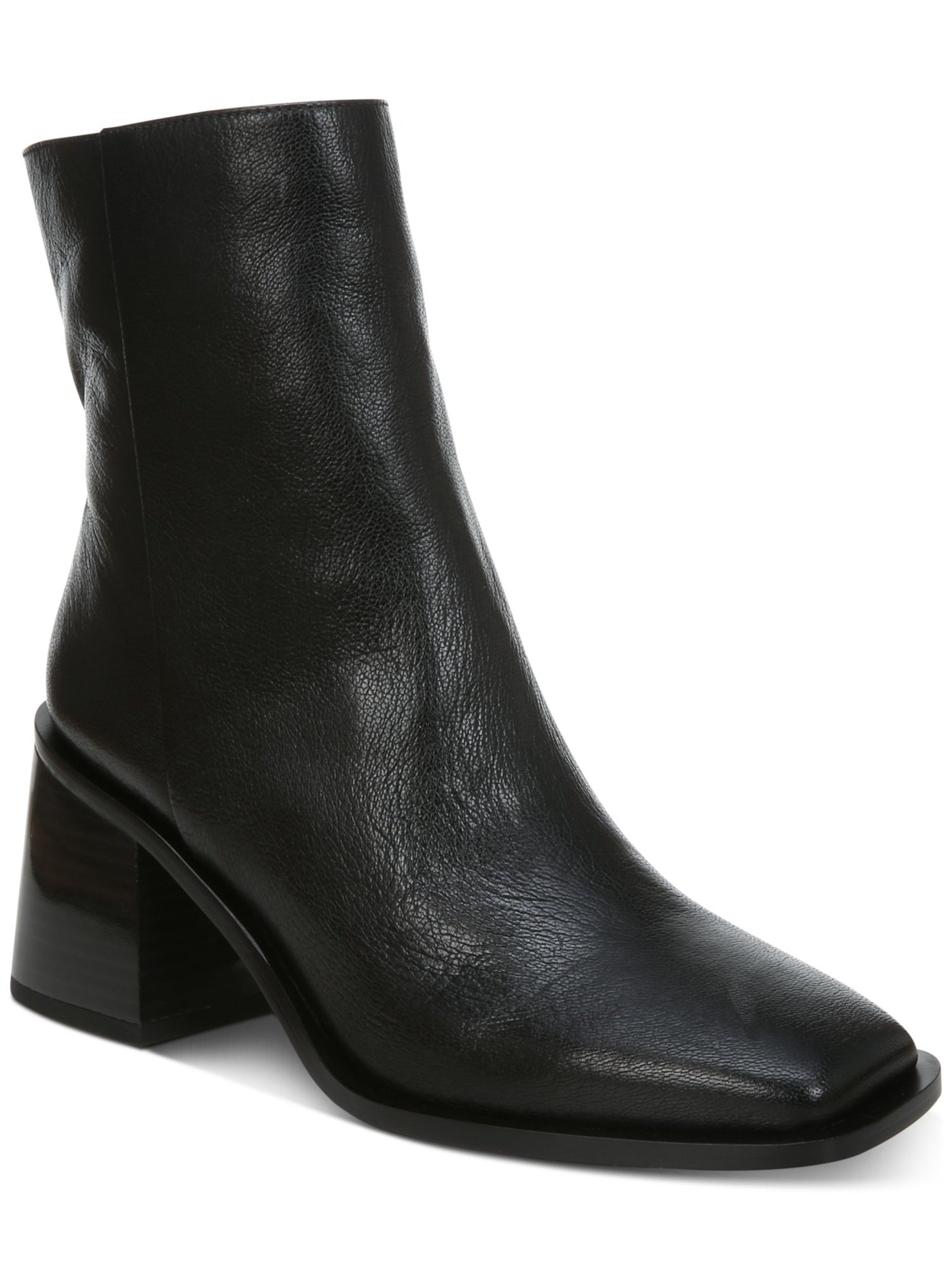SAM EDELMAN NEW YORK Womens Black Winnie Square Toe Block Heel Zip-Up Leather Booties 6.5 M