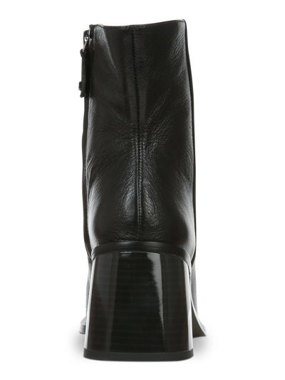 SAM EDELMAN NEW YORK Womens Black Winnie Square Toe Block Heel Zip-Up Leather Booties 6.5 M