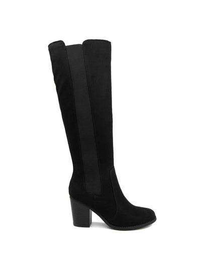 SUGAR Womens Black Padded Willetta Round Toe Block Heel Zip-Up Heeled Boots 6.5 M