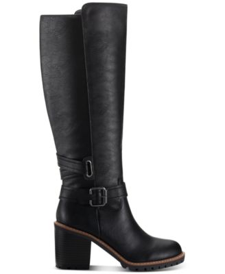 SUN STONE Womens Black Buckle Accent Goring Viviaan Round Toe Block Heel Zip-Up Dress Boots 6 M