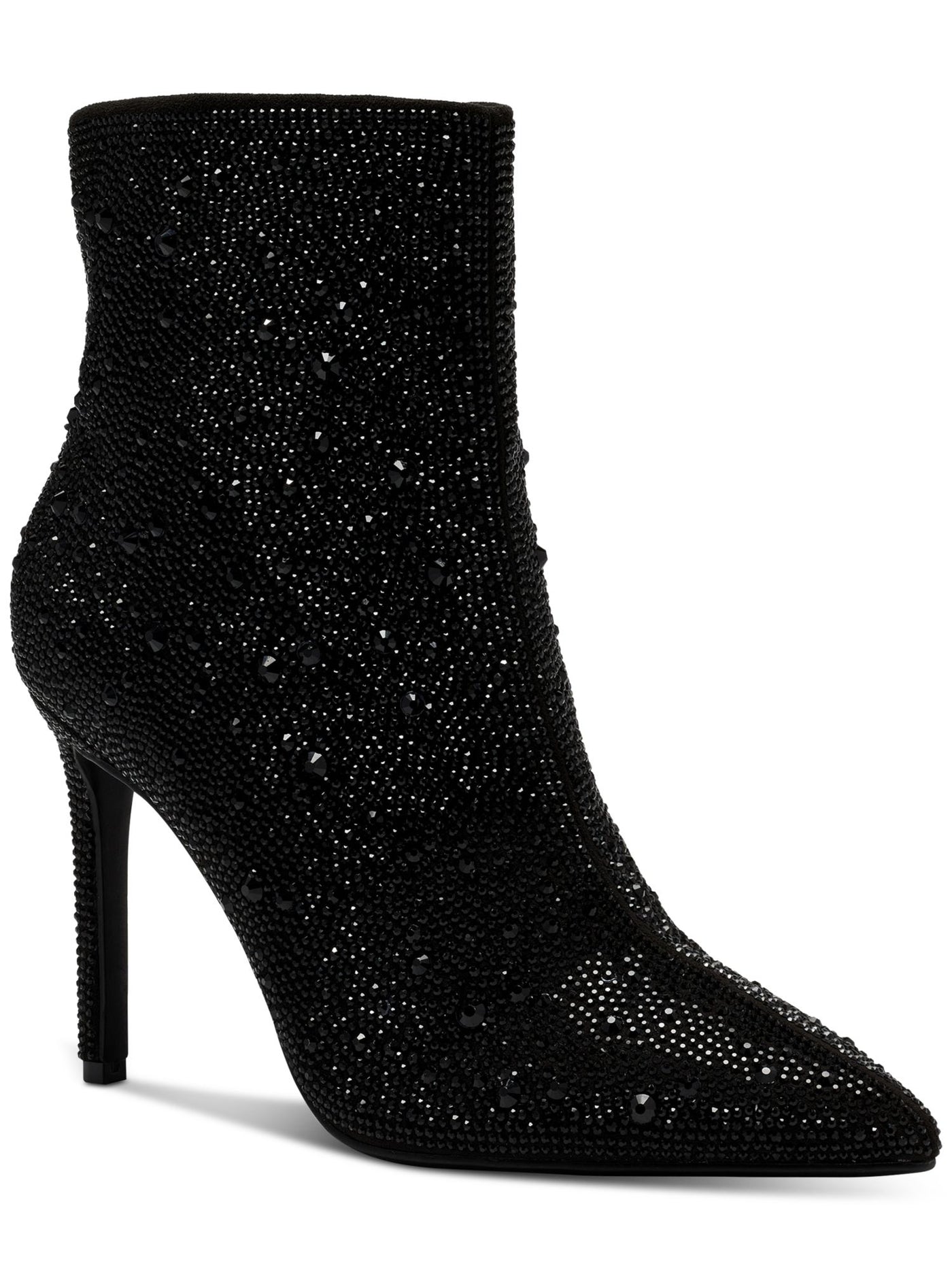 INC Womens Black Rhinestone Arch Support Reisa Pointed Toe Stiletto Zip-Up Dress Booties 10.5 M