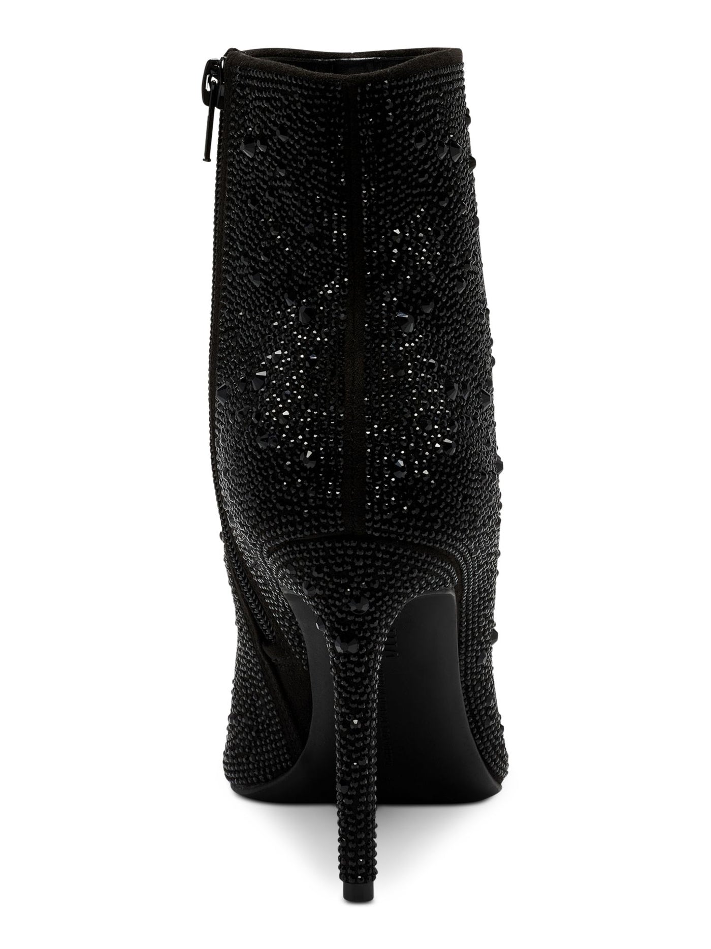 INC Womens Black Rhinestone Arch Support Reisa Pointed Toe Stiletto Zip-Up Dress Booties 10.5 M