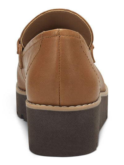 GIANI BERNINI Womens Brown Comfort Fiffee Round Toe Wedge Slip On Leather Loafers 8.5 M