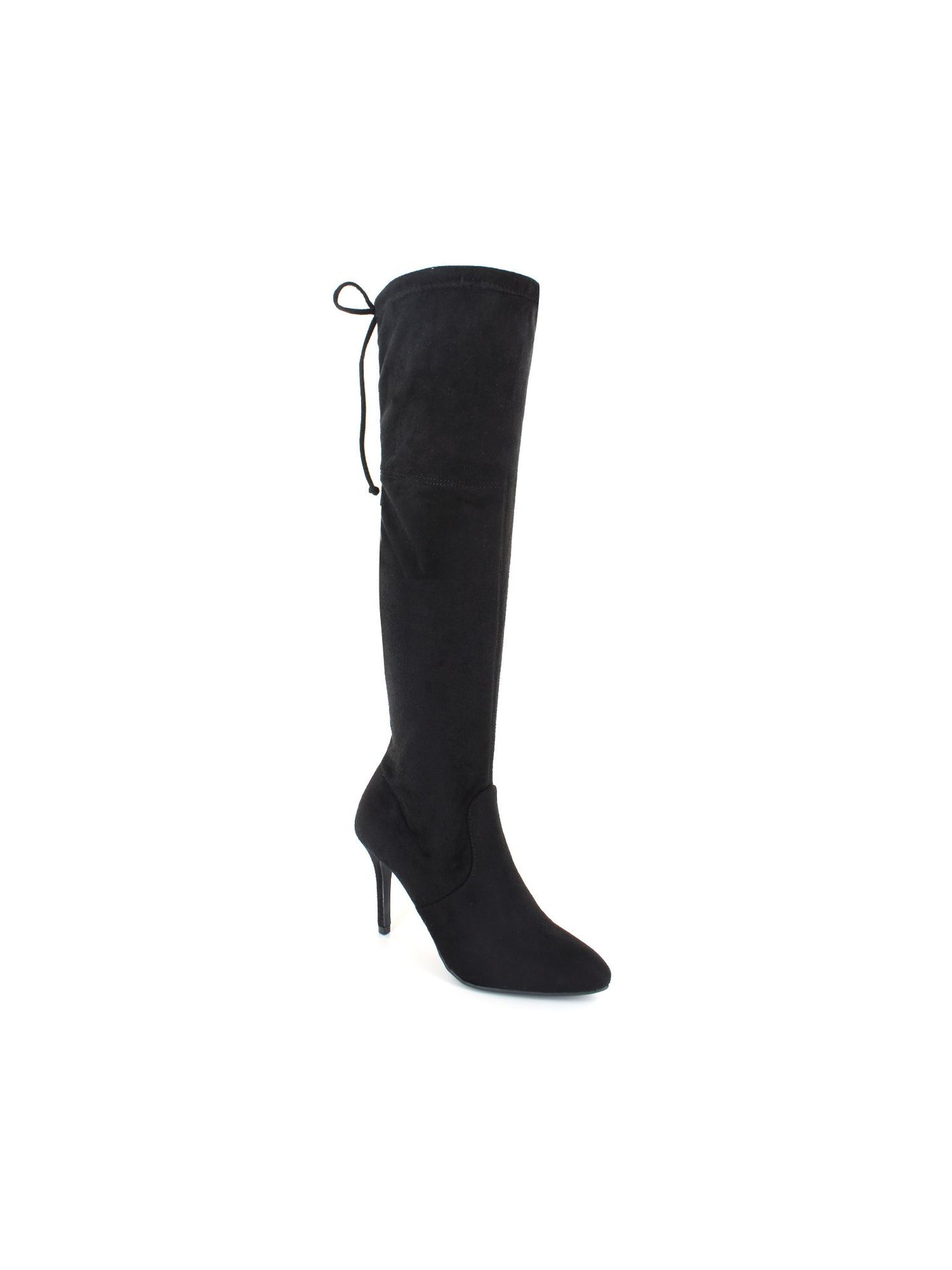 ZIGI SOHO Womens Black Tie Back Padded Silla Pointed Toe Stiletto Zip-Up Dress Boots 7.5