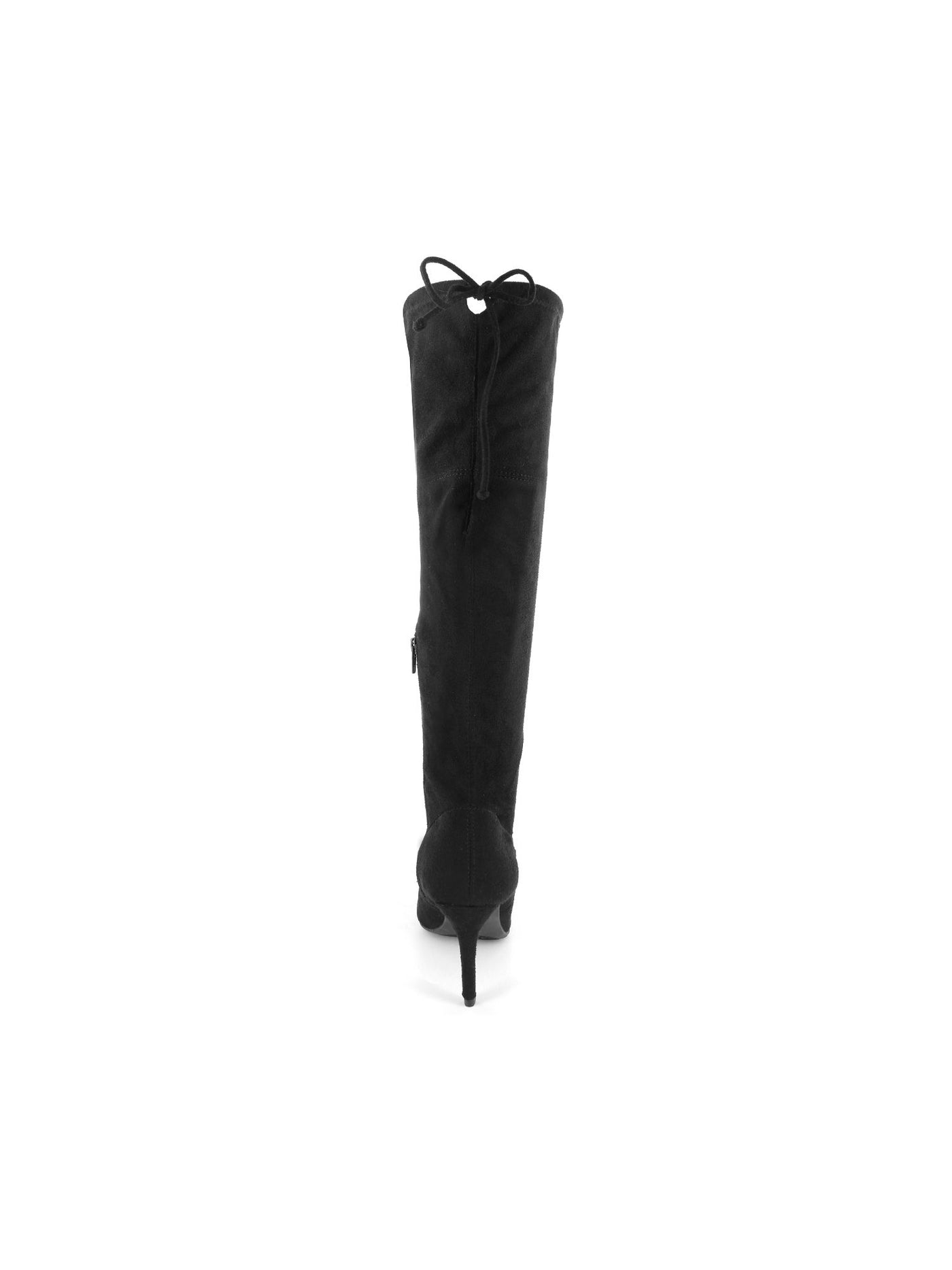 ZIGI SOHO Womens Black Tie Back Padded Silla Pointed Toe Stiletto Zip-Up Dress Boots 8 M