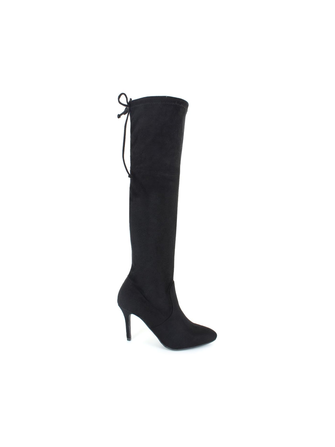 ZIGI SOHO Womens Black Tie Back Padded Silla Pointed Toe Stiletto Zip-Up Dress Boots 7.5