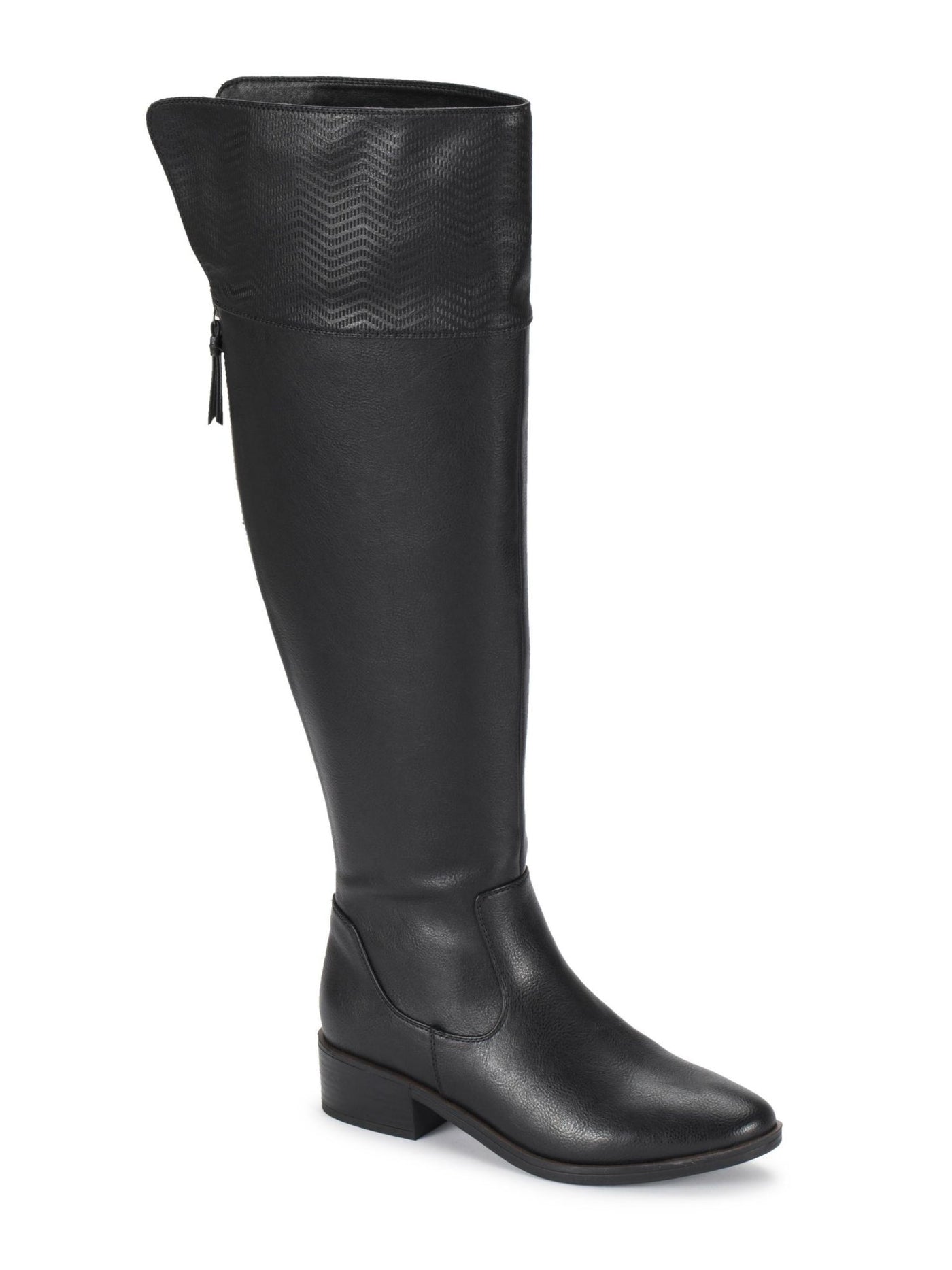 BARETRAPS Womens Black Slip Resistant Marcela Round Toe Block Heel Zip-Up Riding Boot 8.5 M