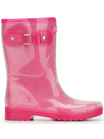 REACTION KENNETH COLE Womens Pink Lug Sole Water Resistant Round Toe Buckle Rain Boots 8 M