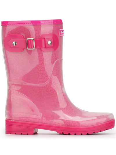 REACTION KENNETH COLE Womens Pink Lug Sole Water Resistant Round Toe Buckle Rain Boots 6 M