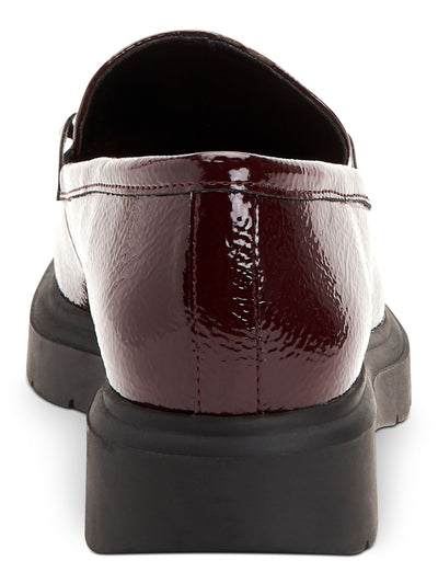 ALFANI Womens Maroon Chain Comfort Galilyao Round Toe Block Heel Slip On Loafers Shoes 7.5 M