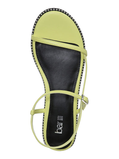 BAR III Womens Yellow Beaded Asymmetrical Pami Round Toe Buckle Slingback Sandal 8.5 M