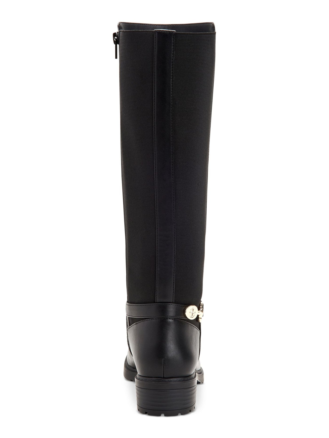 GIANI BERNINI Womens Black Buckle Accent Barnibee Round Toe Block Heel Zip-Up Riding Boot 10 M