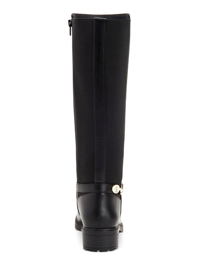 GIANI BERNINI Womens Black Buckle Accent Barnibee Round Toe Block Heel Zip-Up Riding Boot 5 M