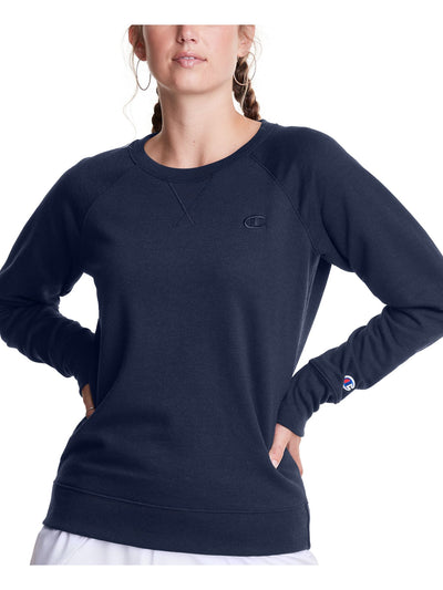 CHAMPION Womens Navy Embroidered Boyfriend Logo Graphic Sweatshirt L