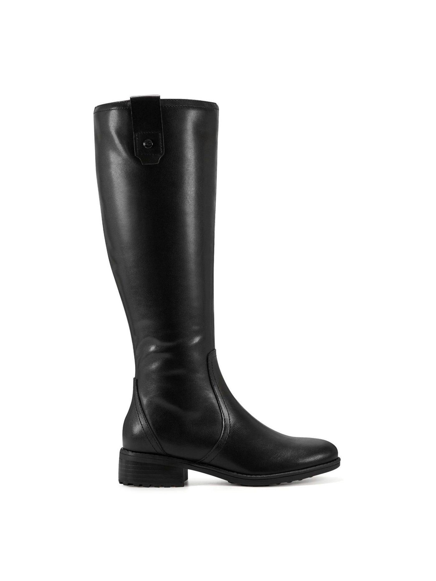 EASY SPIRIT Womens Black Zipper Accent Water Resistant Rhonda Round Toe Block Heel Leather Riding Boot 8.5 M