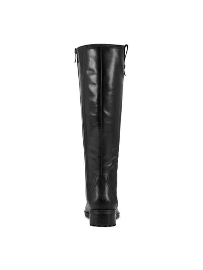 EASY SPIRIT Womens Black Zipper Accent Water Resistant Rhonda Round Toe Block Heel Leather Riding Boot 7.5 M