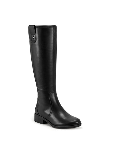 EASY SPIRIT Womens Black Zipper Accent Water Resistant Rhonda Round Toe Block Heel Leather Riding Boot 7.5 W