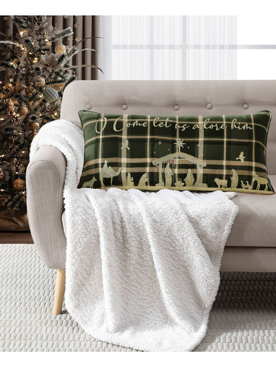 LACOURTE Green Patterned 14 X 28 Decorative Pillow