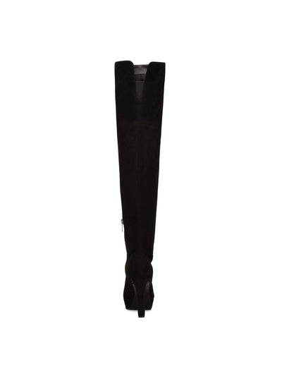 NINE WEST Womens Black 1" Platform Goring Padded Gotcha Round Toe Stiletto Zip-Up Heeled Boots 6.5 M