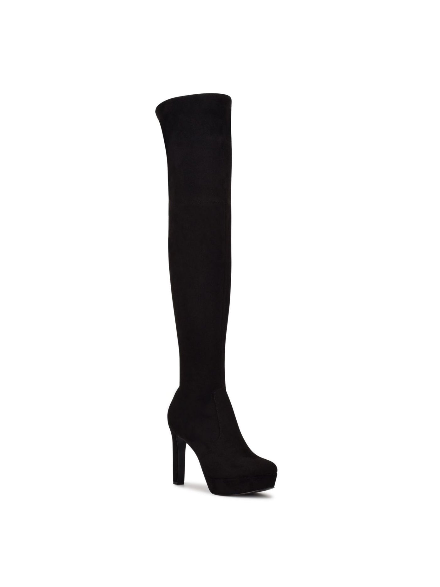 NINE WEST Womens Black 1" Platform Goring Padded Gotcha Round Toe Stiletto Zip-Up Heeled Boots 10 M