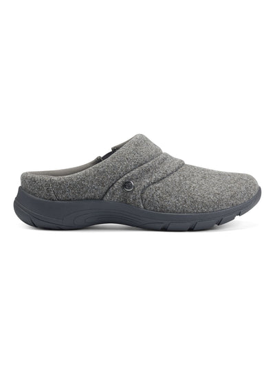 EASY SPIRIT Womens Gray Heathered Removable Footbed Flexible Lightweight Arch Support Cushioned Superstar Round Toe Wedge Slip On Mules 9.5 M