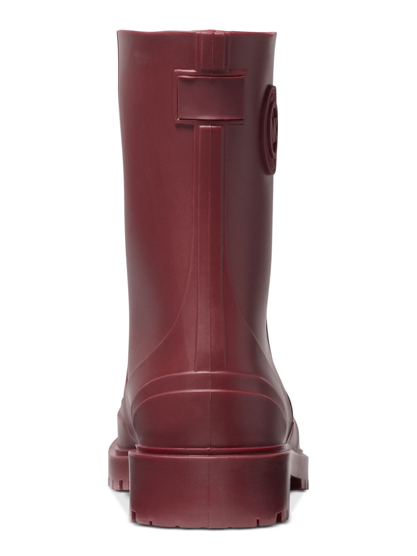 MICHAEL MICHAEL KORS Womens Burgundy Mk Logo Water Resistant Montaigne Round Toe Lace-Up Rain Boots 7 M
