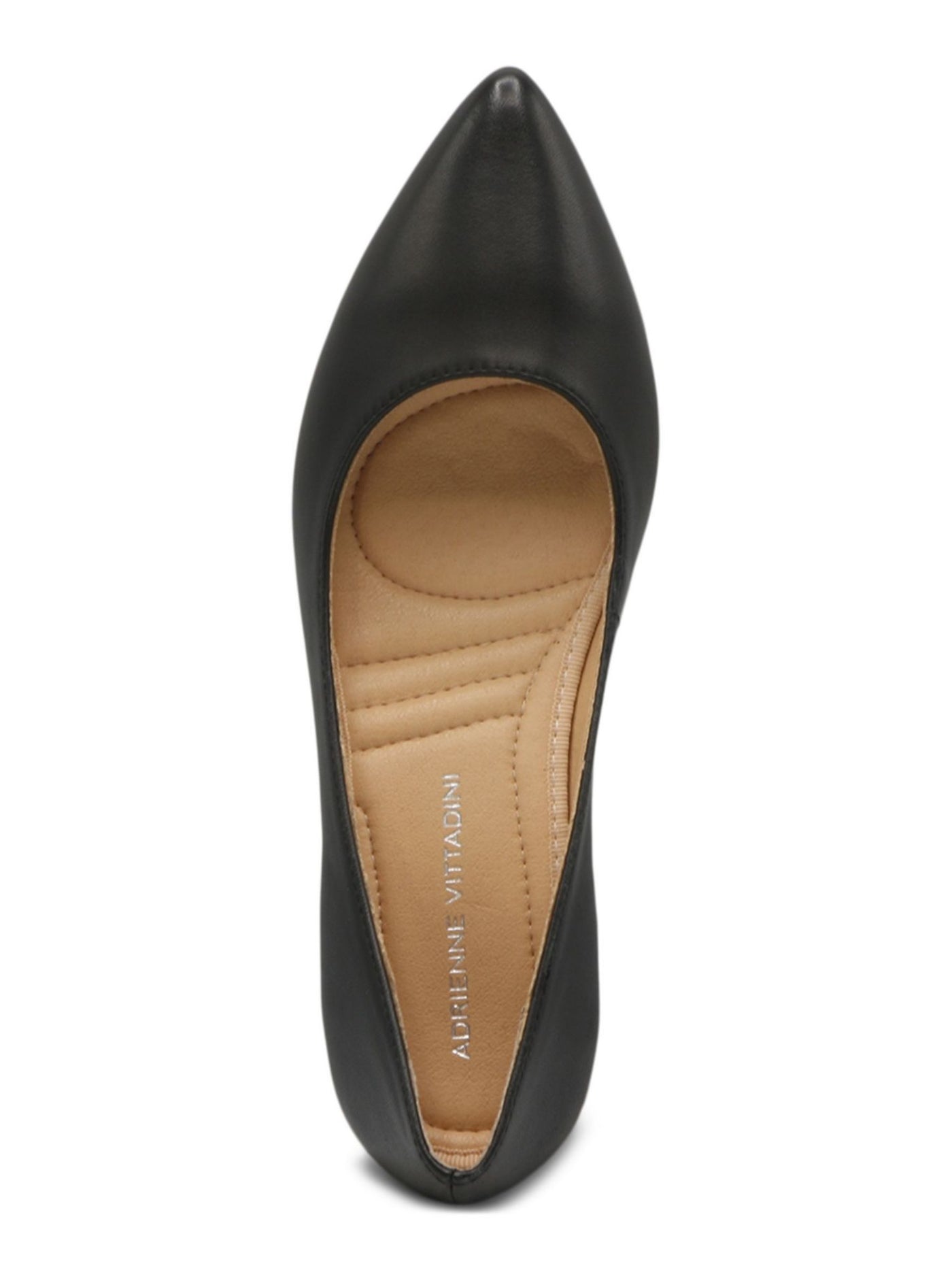 ADRIENNE VITTADINI Womens Black Cut Out Metallic Heel Padded Flori Pointed Toe Block Heel Slip On Dress Pumps Shoes 8.5 M
