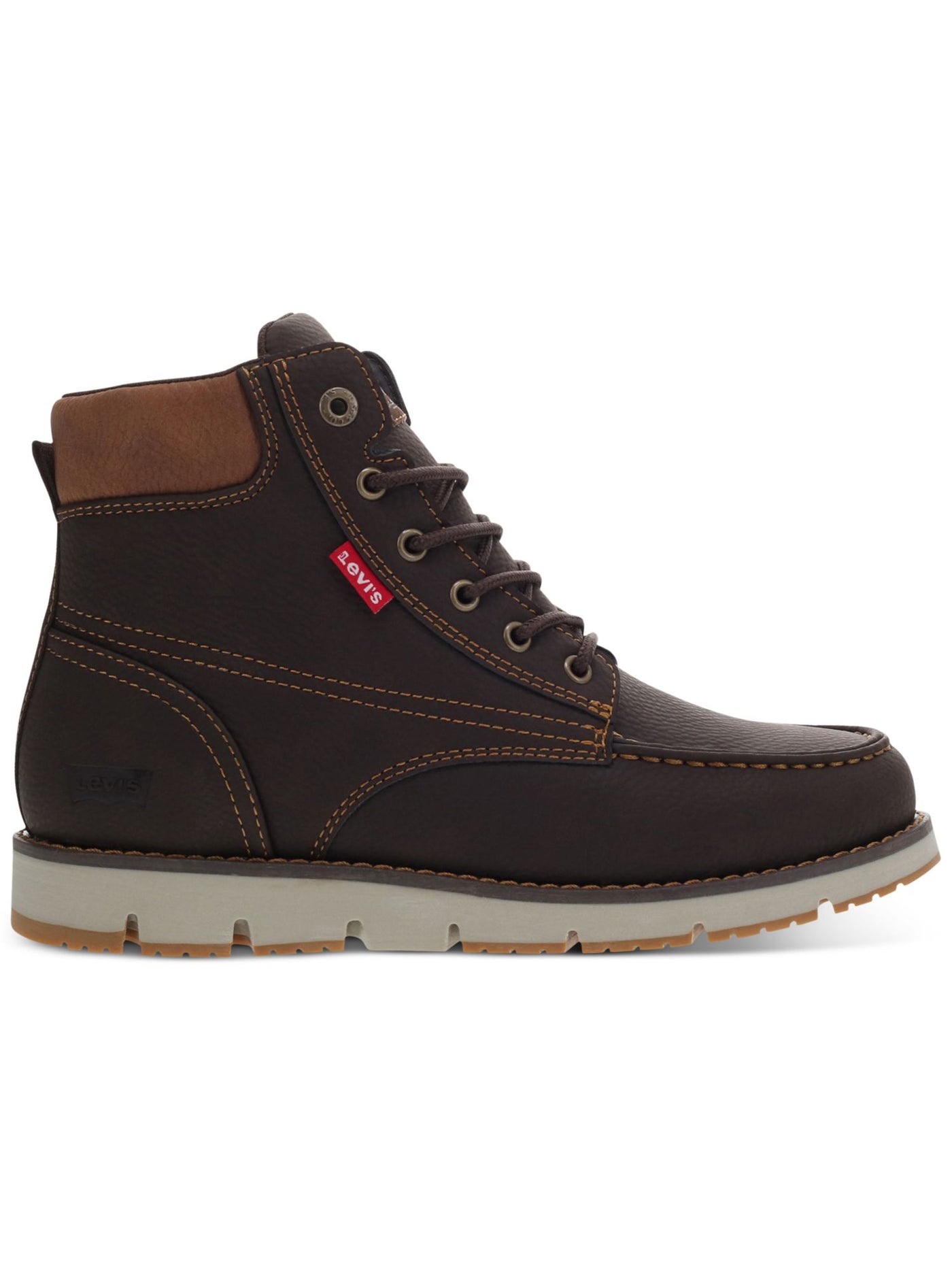 LEVI'S Mens Brown Pull Tab Cushioned Removable Insole Dean Round Toe Wedge Lace-Up Leather Chukka Boots 7.5 M