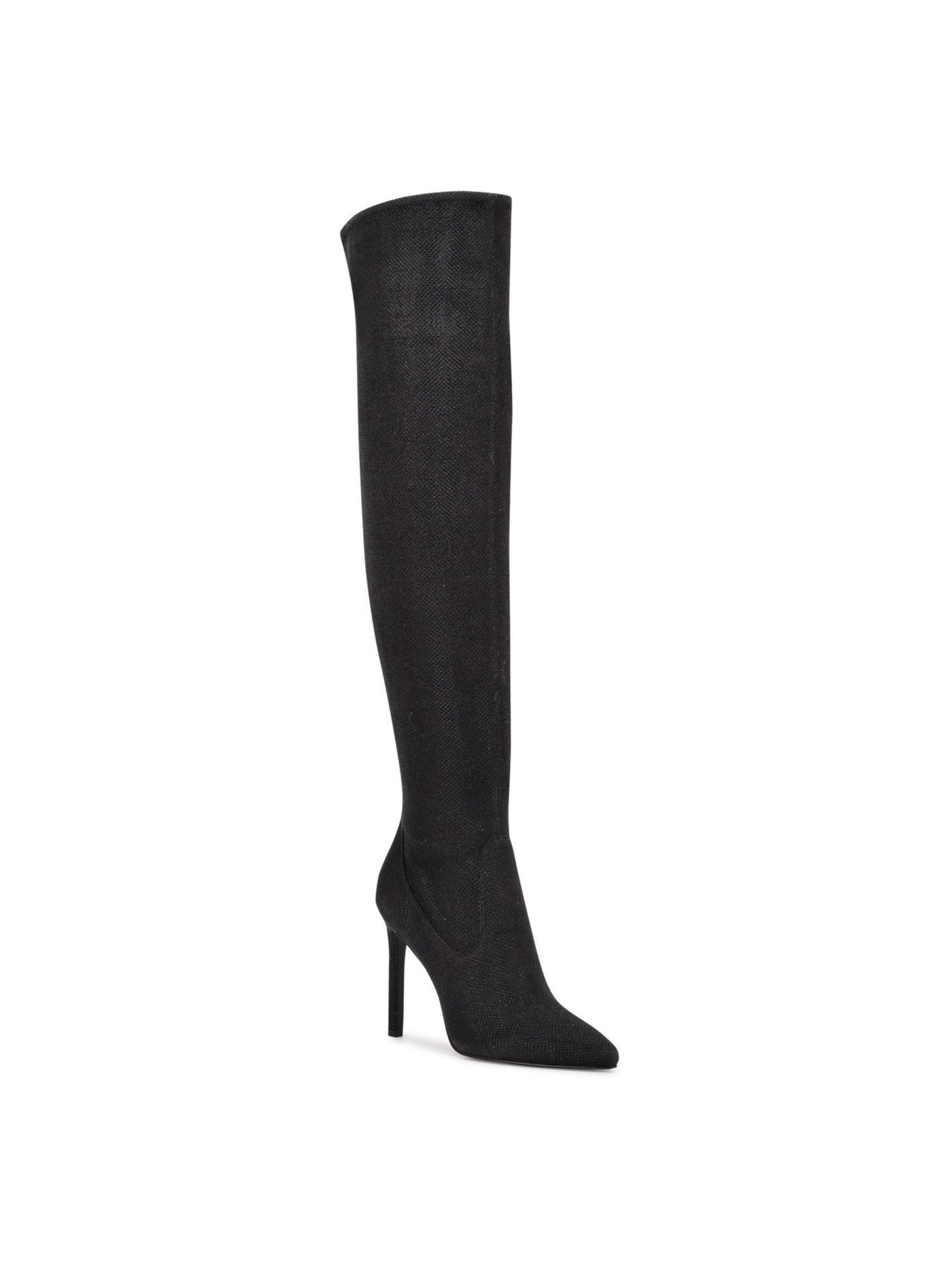 NINE WEST Womens Black Over The Knee Comfort Tacy Pointed Toe Stiletto Zip-Up Dress Boots 9.5 M