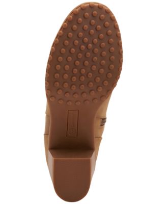 GIANI BERNINI Womens Brown Logo Pulltab Cushioned Goring Sloann Round Toe Stacked Heel Zip-Up Booties M