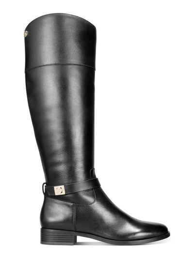 CHARTER CLUB Womens Black Buckle Accent Johannes Round Toe Zip-Up Riding Boot 7 M
