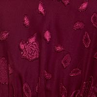 CITY STUDIO Womens Burgundy Lace Tie Waist Keyhole Back Closure Floral Balloon Sleeve V Neck Short Party Ruffled Dress