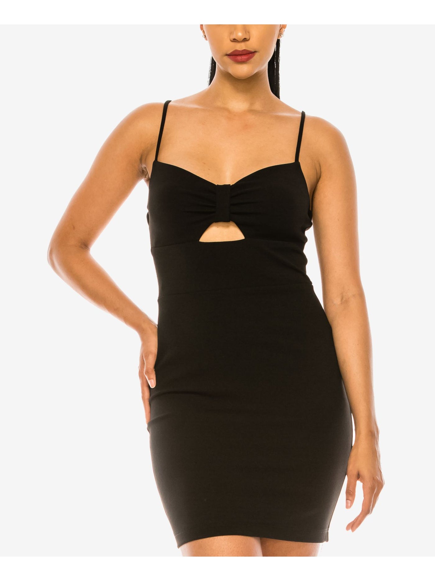 B DARLIN Womens Black Cut Out Zippered Sleeveless Sweetheart Neckline Above The Knee Party Body Con Dress 13\14