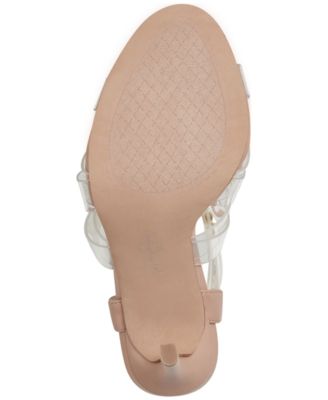 JESSICA SIMPSON Womens Beige Studded Jaray Round Toe Stiletto Lace-Up Dress Sandals Shoes M