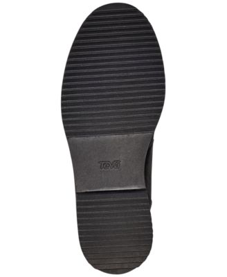 TEVA Womens Black 1" Platform Arch Support Cushioned Midform Round Toe Block Heel Lace-Up Booties